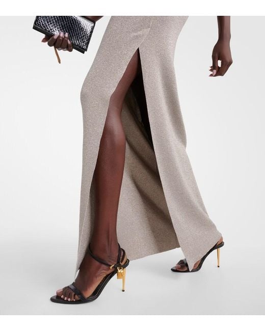 Tom Ford White Metallic Knit Maxi Dress