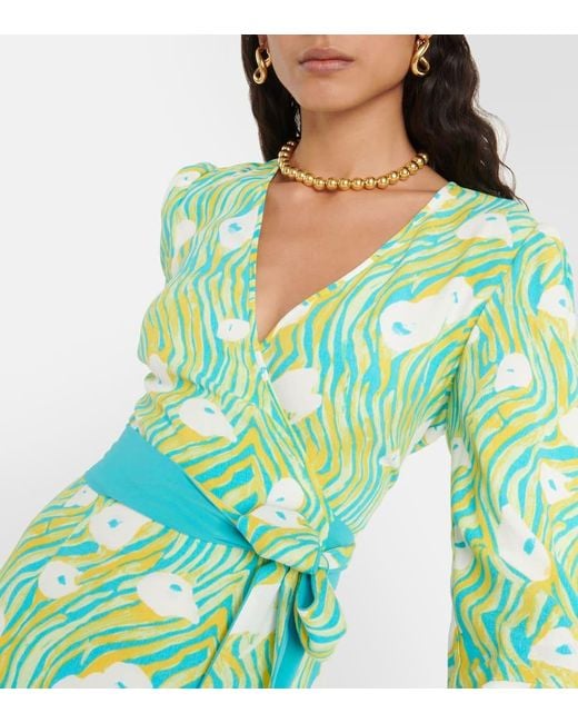 Diane von Furstenberg Green Bedrucktes Minikleid