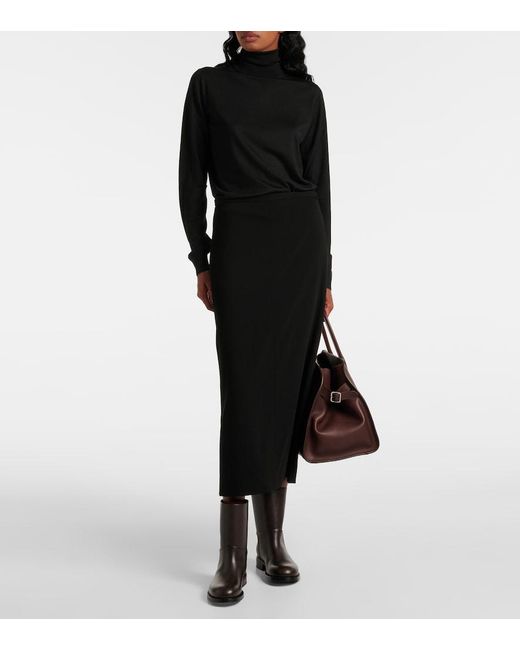 The Row Black Nobilis Leather Ankle Boots