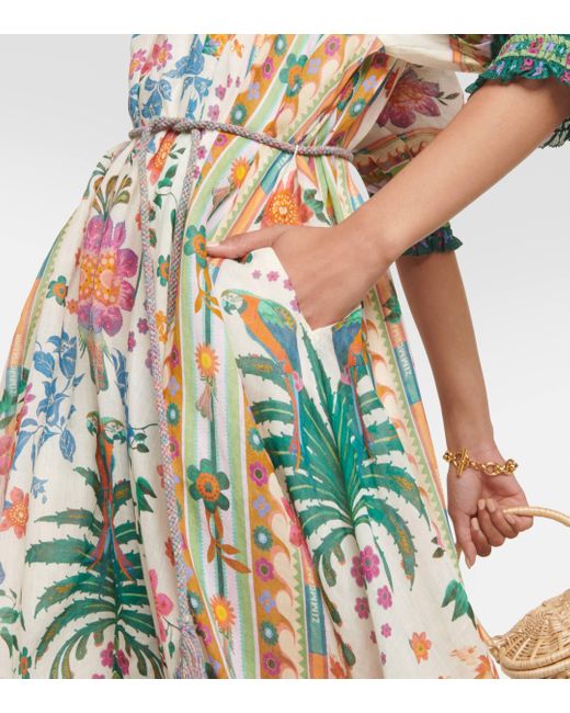 Zimmermann Multicolor Ginger Swing Floral-print Dress