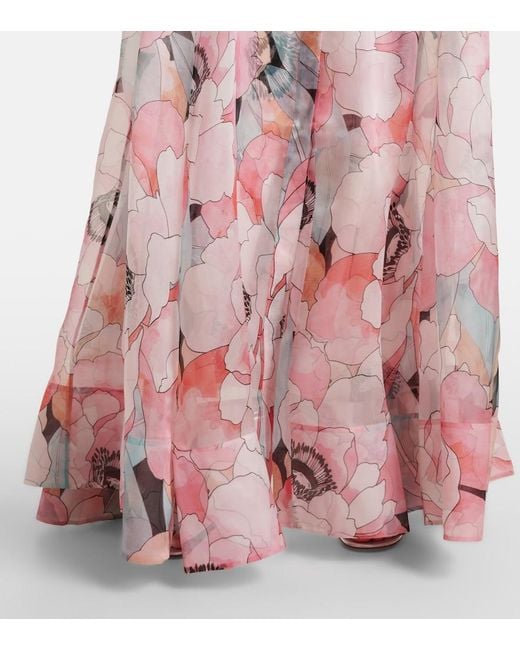 Rebecca Vallance Pink Bridal Bouquet Floral Silk Organza Gown