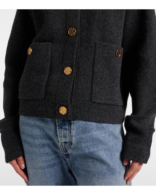 Totême Black Wool-Blend Cardigan