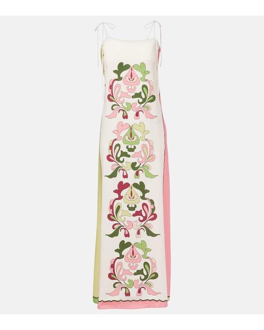Adriana Degreas White Inamorata Printed Maxi Dress
