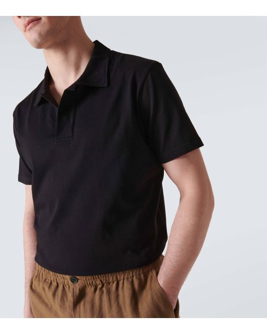 Gabriela Hearst Black Jaime Cotton Polo Shirt for men