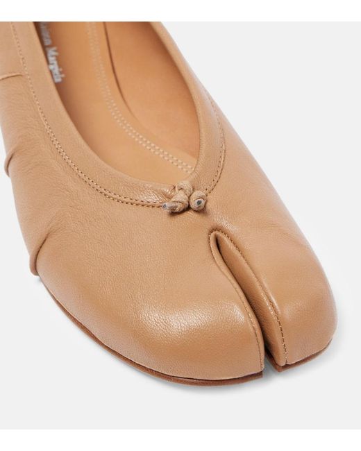 Maison Margiela Brown Tabi Leather Ballet Flats