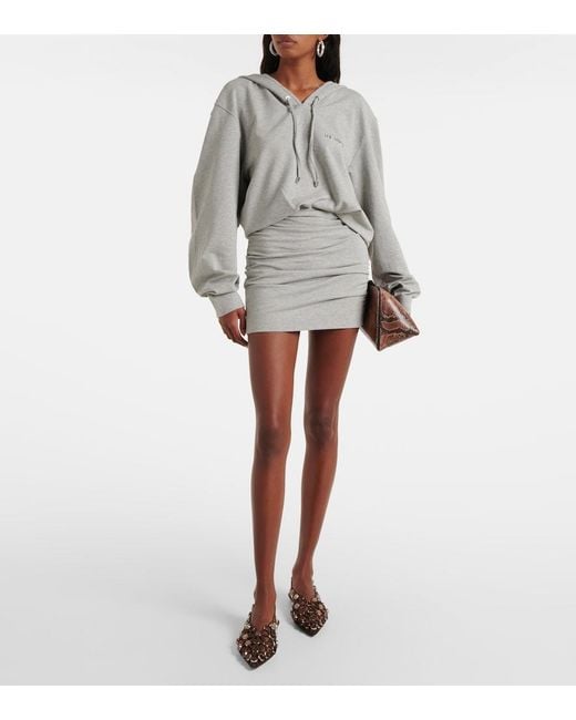 The Attico Gray Cotton-Blend Jersey Sweatshirt Dress