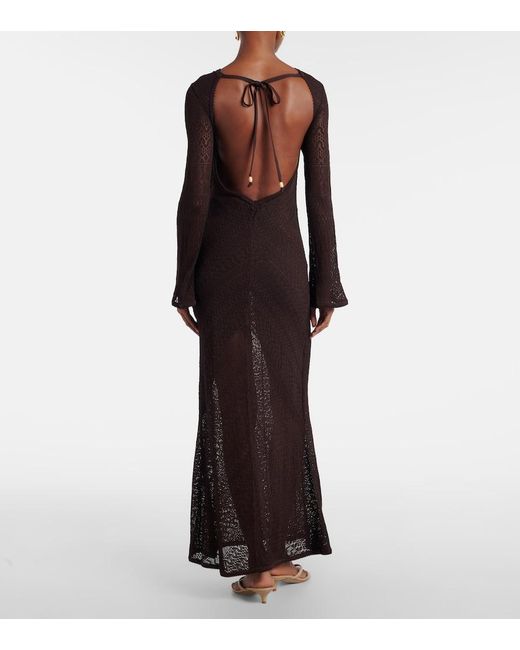 Staud Black Vera Knitted Open-Back Maxi Dress