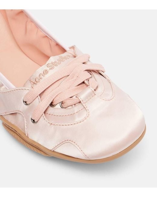 Acne Pink Bilaria Satin Sneakers