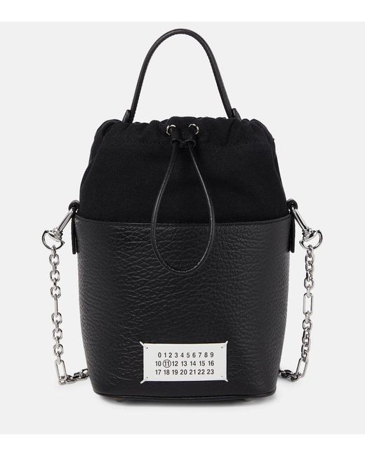 Maison Margiela Black Bucket-Bag 5AC aus Leder