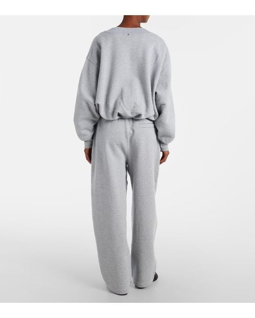 Sportmax Gray Colleg Cotton-Blend Jersey Sweatshirt