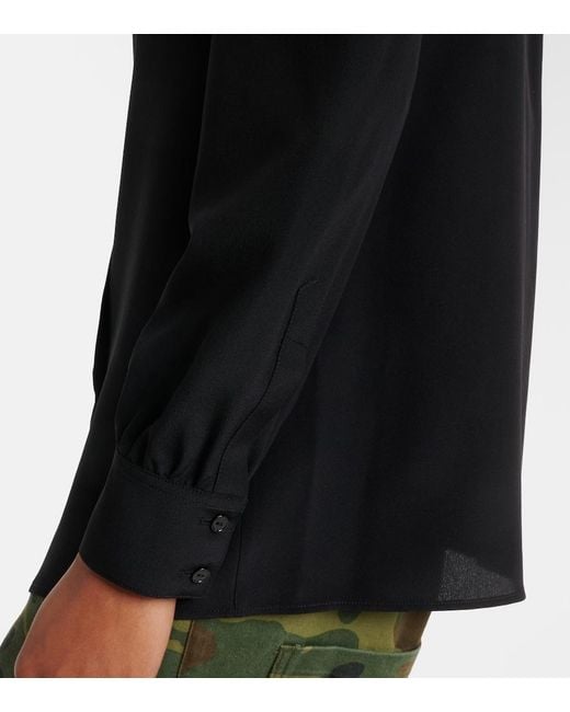 Nili Lotan Black Colt Tie-Neck Silk Blouse