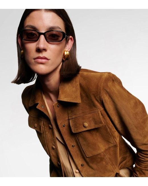 Saint Laurent Brown Sl 872 Erin Rectangular Sunglasses