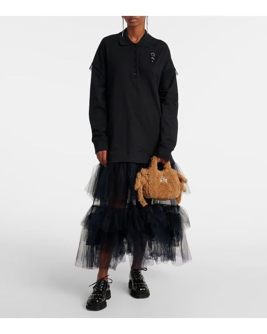 Simone Rocha Brown Teddy Fabric Tote Bag