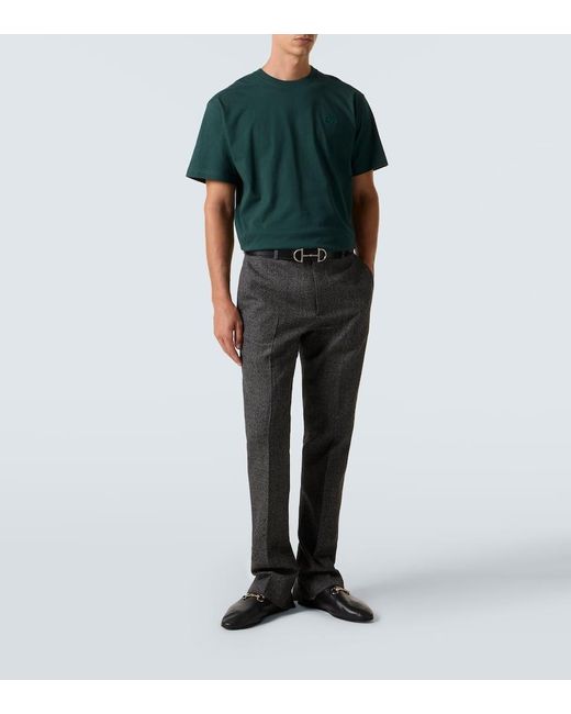 Gucci T-Shirt Double G Aus Baumwoll-Jersey in Green für Herren