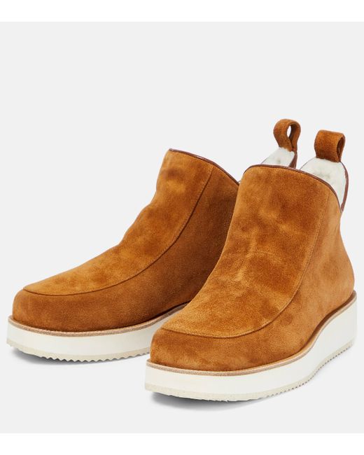 Gabriela Hearst Brown Harry Shearling-lined Suede Ankle Boots