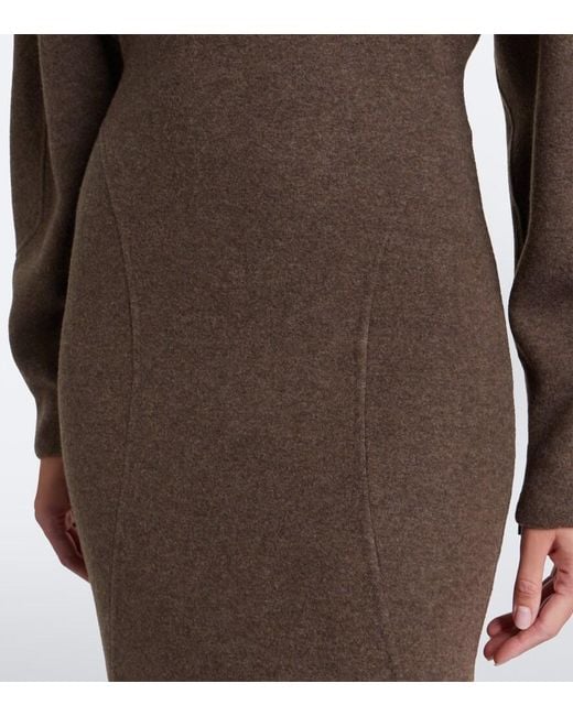 Max Mara Brown Wool And Cashmere-Blend Sweater Dress