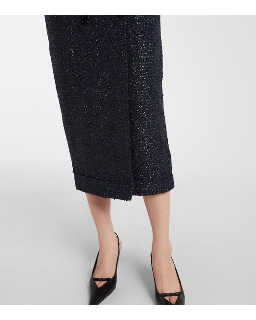 Vestido Midi De Boucle Con Cinturon Self-Portrait de color Blue