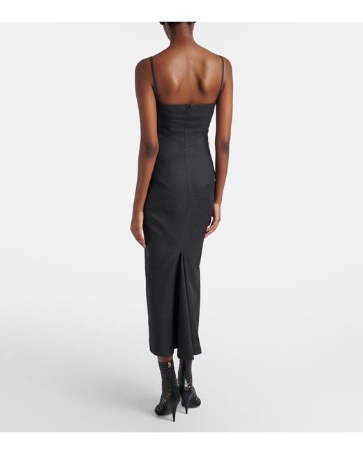 Givenchy Black Wool Midi Dress