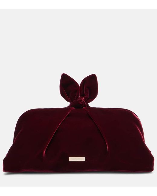 Aquazzura Red Clutch Bow Tie Small Aus Samt