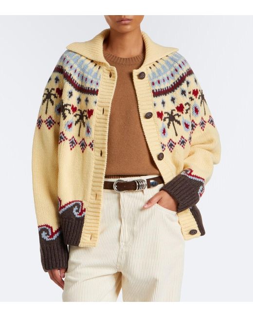 Alanui Natural Sweet Winter Virgin Wool Cardigan