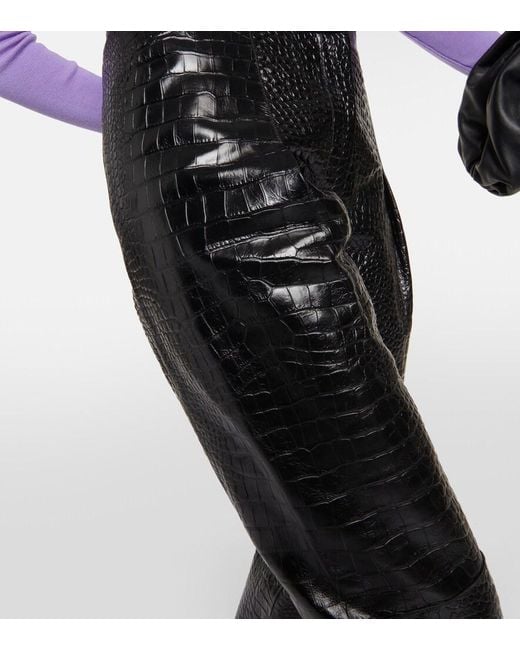 Victoria Beckham Black High-Rise Leather Leggings
