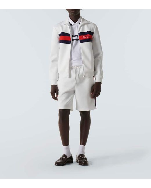 Gucci Web Stripe Technical Track Jacket in White for Men Lyst