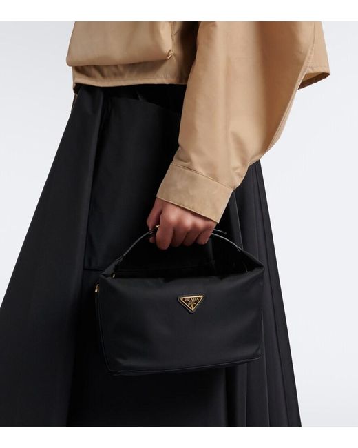 Prada Black Cherie Mini Re-Nylon Top-Handle Bag