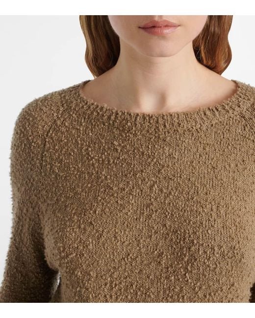 The Row Brown Kathy Cotton Boucle Sweater