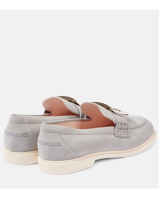 Roger Vivier White Viv' Rangers Leather Loafers