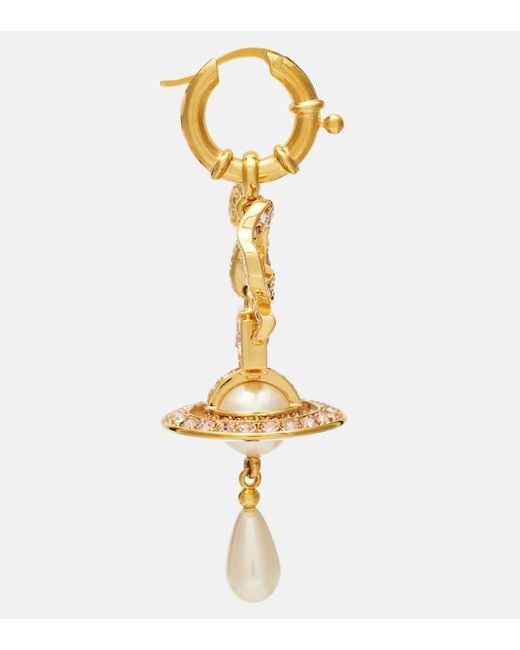 Vivienne Westwood Metallic Rigoberta Faux Pearl Drop Earrings