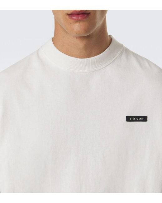 Prada White Cotton Jersey T-Shirt for men