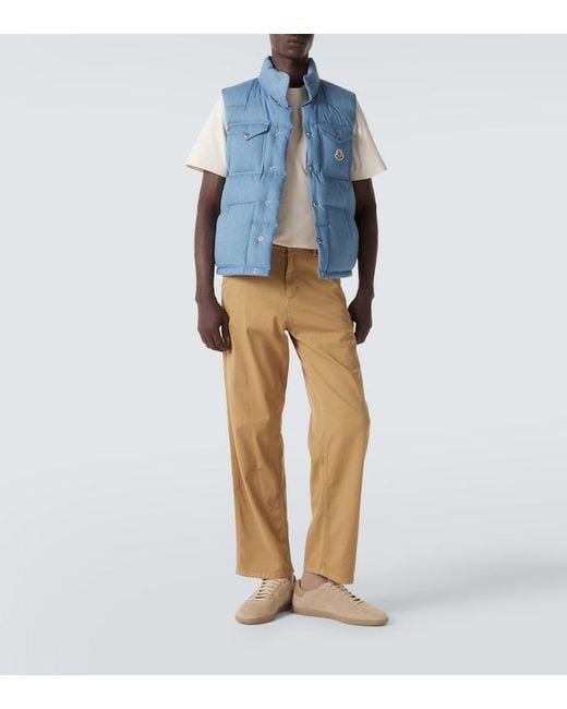 Moncler Blue Ervional Denim Down Vest for men