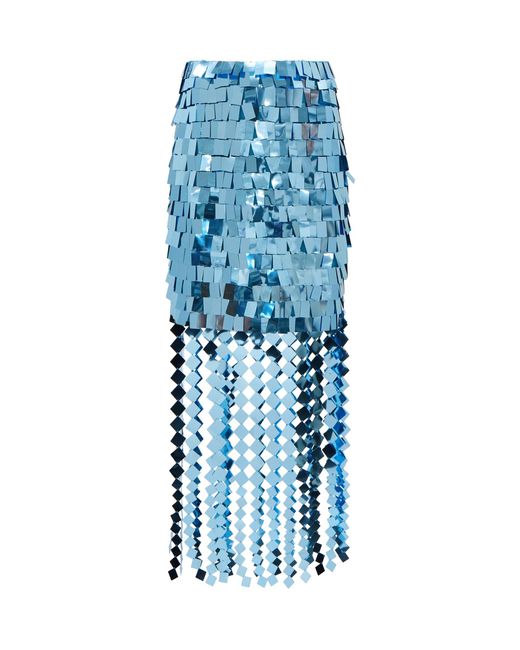 Jonathan Simkhai Blue Lucee Sequined Midi Skirt