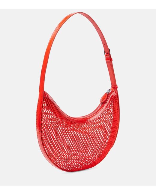 Alaïa Red One Piece Demi Lune Mesh Shoulder Bag