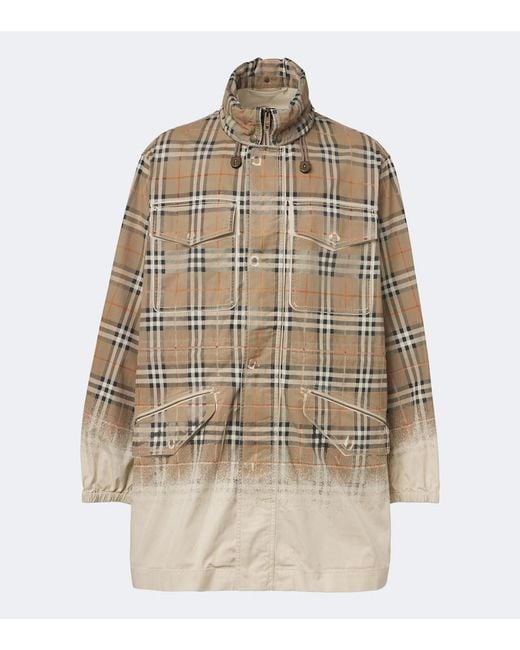 Burberry Natural Check Cotton Gabardine Parka for men
