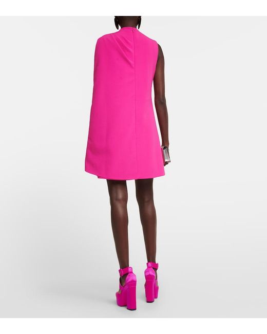 Safiyaa Pink Margareta Asymmetrical Cape Minidress