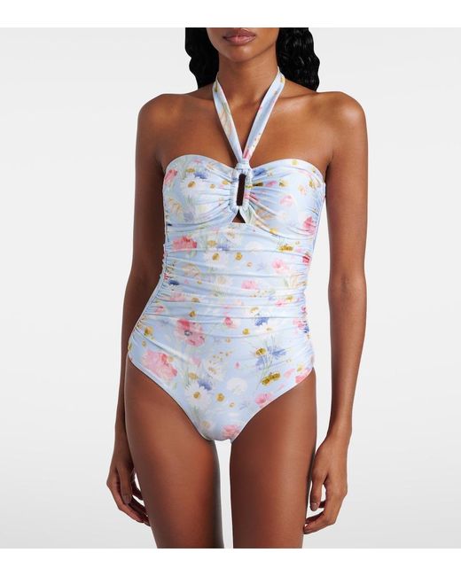 Zimmermann Blue Lucky Floral Swimsuit