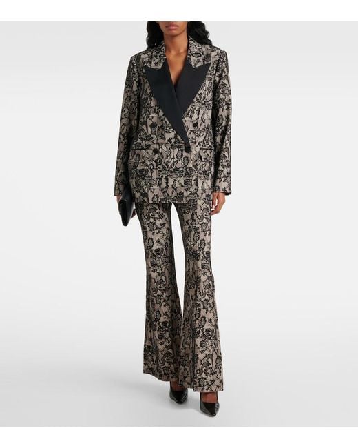 Joseph Black Tokyo Patchwork Lace Flared Pants