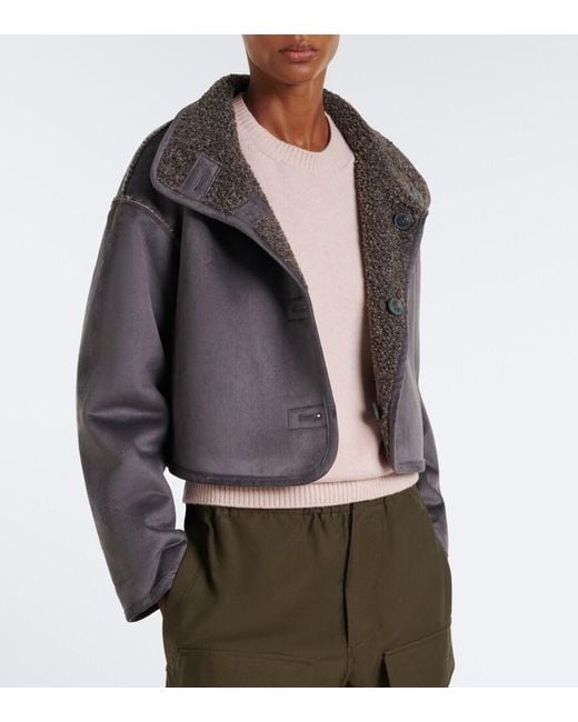 Velvet Gray Esme Teddy-Lined Cropped Jacket