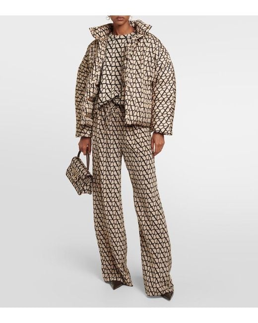 Valentino Brown Toile Iconographe Down Jacket