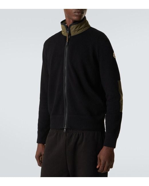 Moncler Black Archivio Waffle-Knit Cotton Jacket for men