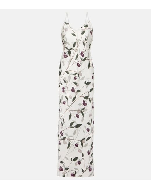 Stella McCartney White Printed Silk Maxi Dress