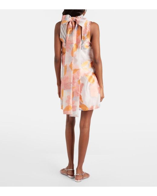 Staud Pink Albee Floral Organza Minidress