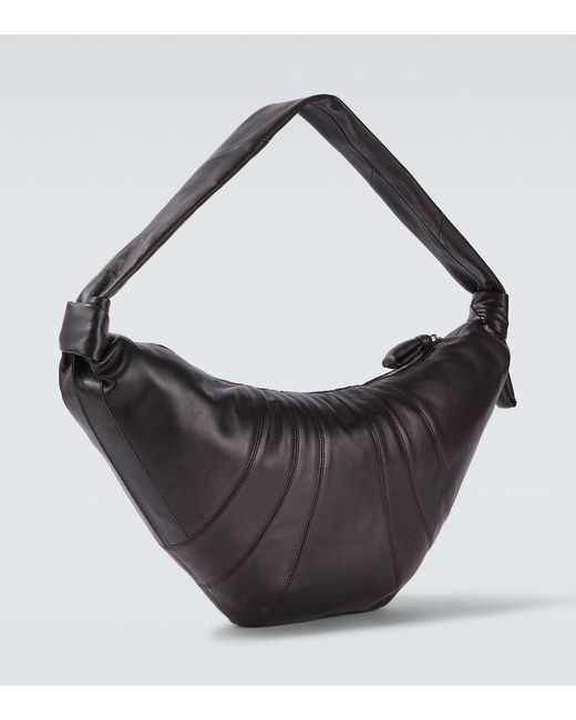 Lemaire Metallic Croissant Large Leather Shoulder Bag for men