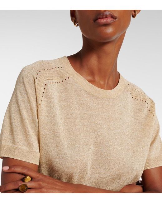 Joseph Natural Lille Knitted Lame Top
