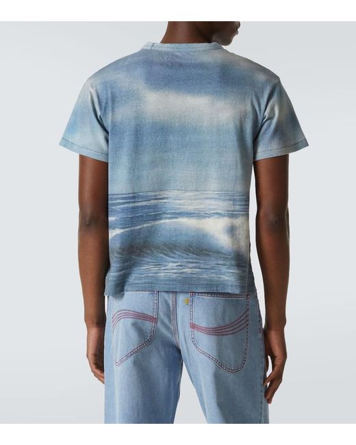 Camiseta De Algodon Estampada ERL de hombre de color Blue