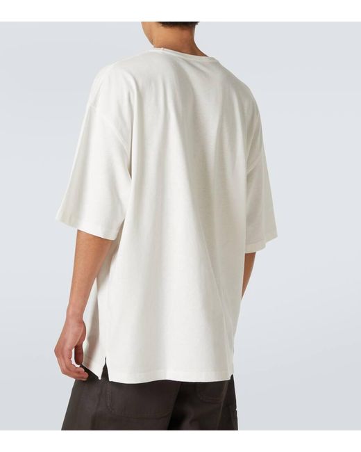 Camiseta Boxy De Algodon Y Lino Lemaire de hombre de color White