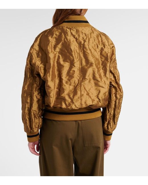 Loewe Brown Taffeta Bomber Jacket