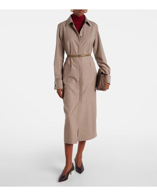 Max Mara Natural Pallino Cashmere-Blend Shirt Dress