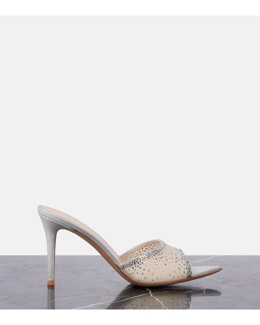 Gianvito Rossi Natural Rania 85 Embellished Mules